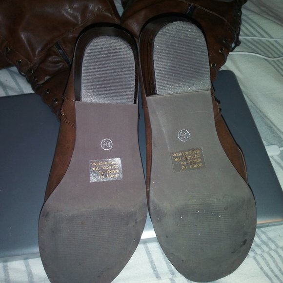 Journee Faux Fur Leather Boots - Used - Picture 3 of 5